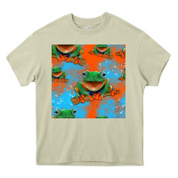 Mossy funny frogs seamless pattern Heavy Core Tee - HRA Design Shop