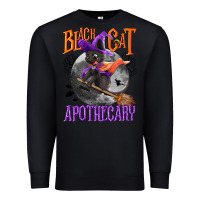 Black Black cat apothecary Premium Sweatshirt - NancyCooperArtShop