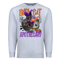 Heather Grey Black cat apothecary Premium Sweatshirt - NancyCooperArtShop
