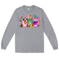 Heather Grey Easter coffee cups with Bunny Long Sleeve Tee - NancyCooperArtShop