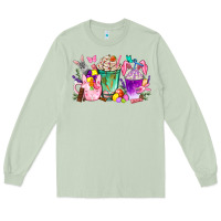 Matcha Easter coffee cups with Bunny Long Sleeve Tee - NancyCooperArtShop