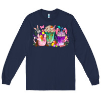 Navy Easter coffee cups with Bunny Long Sleeve Tee - NancyCooperArtShop
