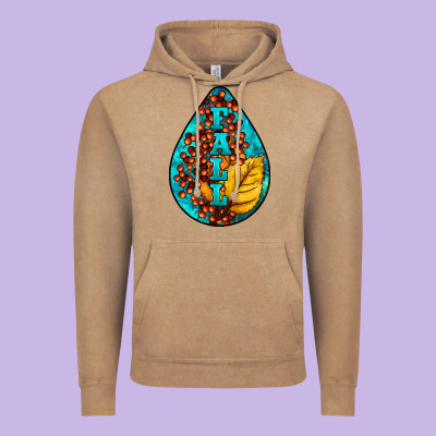 Fall Teardrop Vintage Hoodie Designed By Lillyallendesigns