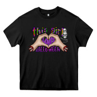 Black this girl loves halloween Heavy Core Tee - CowhideDigitalArt