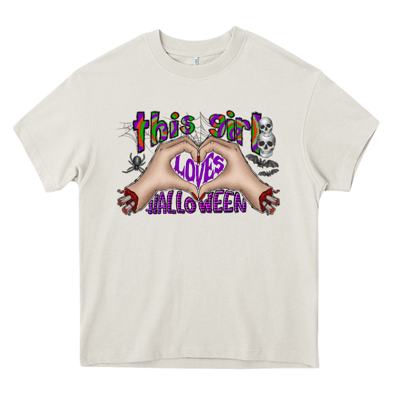 This Girl Loves Halloween Heavy Core Tee by CowhideDigitalArt | Teevron