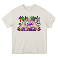 Cream this girl loves halloween Heavy Core Tee - CowhideDigitalArt