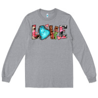 Heather Grey gemstone love Long Sleeve Tee - JahusDesignShop
