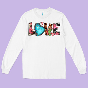 Gemstone Love Long Sleeve Tee Designed By Jahusdesignshop