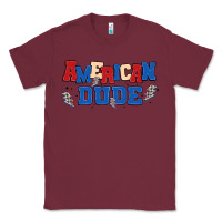 Burgundy american dude Classic Tee - MaliasSmallBusiness