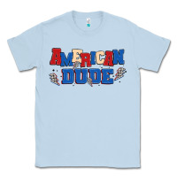 Dusty Blue american dude Classic Tee - MaliasSmallBusiness