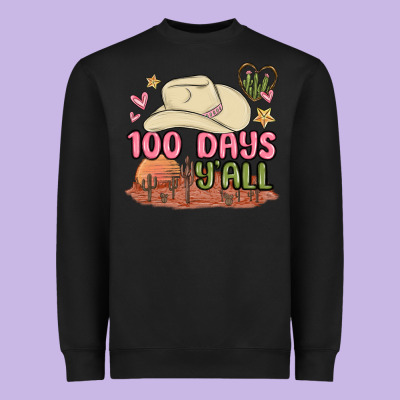 100 Days Y'all Malia Heavyweight Sweatshirt Designed By Maliassmallbusiness