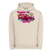 Pigment French Oak Loads of love Valentine's day truck Urban Hoodie - FaDigitalArtStudio