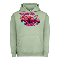 Pigment Oil Green Loads of love Valentine's day truck Urban Hoodie - FaDigitalArtStudio
