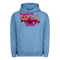 Pigment Pebble Blue Loads of love Valentine's day truck Urban Hoodie - FaDigitalArtStudio