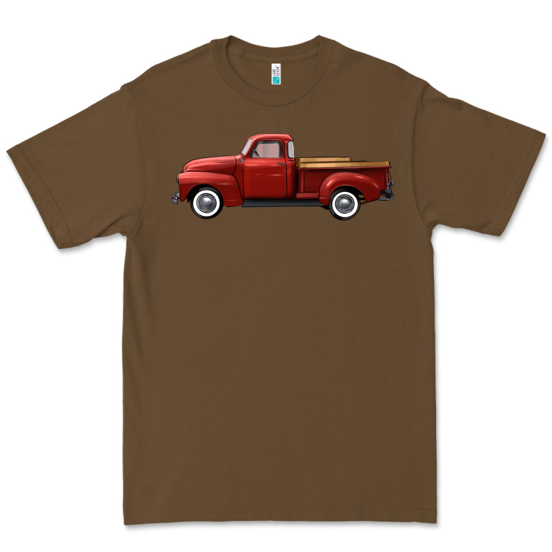 Western Red Truck Right Side View Premium Tee by FaDigitalArtStudio | Teevron