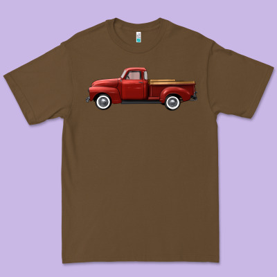 Western Red Truck Right Side View Premium Tee Designed By Fadigitalartstudio
