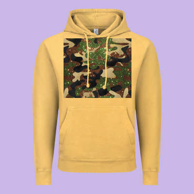 Camouflage Glitter Vintage Hoodie Designed By Barkaloodesign