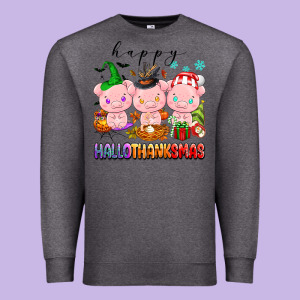 Happy Hallothanksmas Pigs Premium Sweatshirt Designed By Texasbilliewilder
