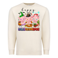 Sandshell happy hallothanksmas pigs Premium Sweatshirt - texasbilliewilder