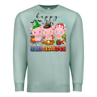 Seafoam happy hallothanksmas pigs Premium Sweatshirt - texasbilliewilder