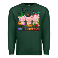 Sports Green happy hallothanksmas pigs Premium Sweatshirt - texasbilliewilder