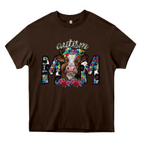Chocolate Brown autism mom 2 Heavy Core Tee - SublimationCraftShop