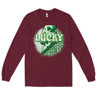 Burgundy st. patrick's day lucky Long Sleeve Tee - MaliasSmallBusiness