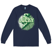 Navy st. patrick's day lucky Long Sleeve Tee - MaliasSmallBusiness