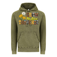 Vintage Olive grow positive thoughts Vintage Hoodie - NancyCooperArtShop