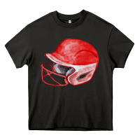 Asphalt red softball helmet fa element Heavy Core Tee - FaDigitalArtStudio