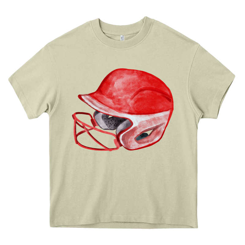 Red Softball Helmet Fa Element Heavy Core Tee by FaDigitalArtStudio | Teevron