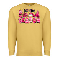 Antique Gold Pink 'tis the season Christmas Premium Sweatshirt - texasbilliewilder
