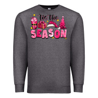 Charcoal Heather Pink 'tis the season Christmas Premium Sweatshirt - texasbilliewilder