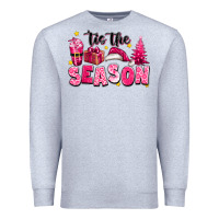 Heather Grey Pink 'tis the season Christmas Premium Sweatshirt - texasbilliewilder
