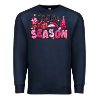 Navy Pink 'tis the season Christmas Premium Sweatshirt - texasbilliewilder