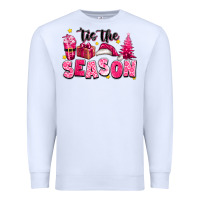 White Pink 'tis the season Christmas Premium Sweatshirt - texasbilliewilder