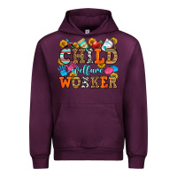Mauve Wine child welfare worker Urban Hoodie - OliviaCreatesArt