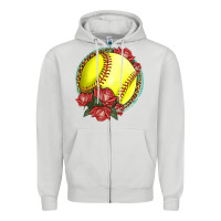 Dove Grey Western Softball With Roses Zipper Hoodie - LillyAllenDesigns