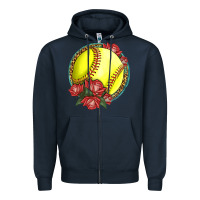Navy Western Softball With Roses Zipper Hoodie - LillyAllenDesigns
