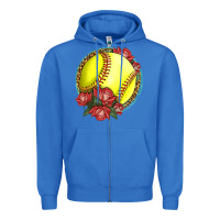 True Royal Western Softball With Roses Zipper Hoodie - LillyAllenDesigns