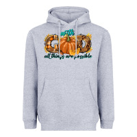 Heather Grey With God All Things Are Possible Heavyweight Hoodie - texasbilliewilder