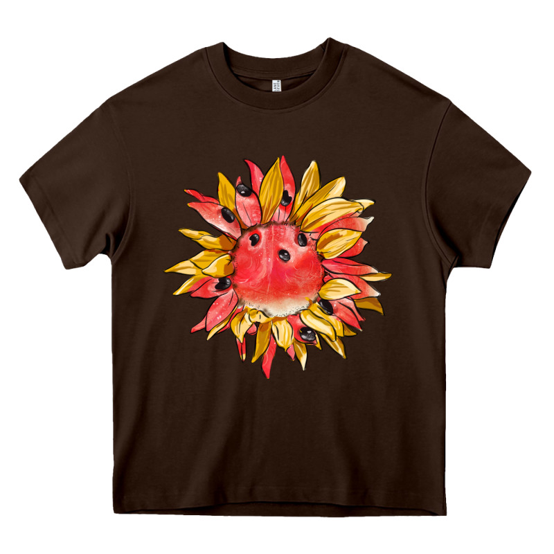 Watermelon Sunflower Heavy Core Tee by BarkalooDesign | Teevron