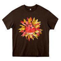 Chocolate Brown watermelon sunflower Heavy Core Tee - BarkalooDesign