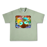 Oil Green coconut drink with sunglasses Urban Heavy Tee - Jasminsmagicworld