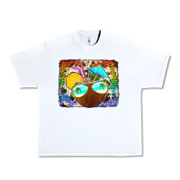 White coconut drink with sunglasses Urban Heavy Tee - Jasminsmagicworld