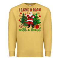 Antique Gold I love a man with a beard Christmas Premium Sweatshirt - NancyCooperArtShop