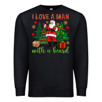 Black I love a man with a beard Christmas Premium Sweatshirt - NancyCooperArtShop