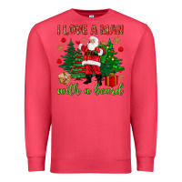Cardinal I love a man with a beard Christmas Premium Sweatshirt - NancyCooperArtShop