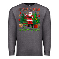 Charcoal Heather I love a man with a beard Christmas Premium Sweatshirt - NancyCooperArtShop