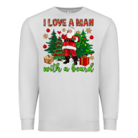 Dove Grey I love a man with a beard Christmas Premium Sweatshirt - NancyCooperArtShop